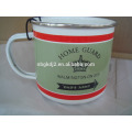 Wholesale custom logo printing enamel steel cup,custom enamel mug wholesale